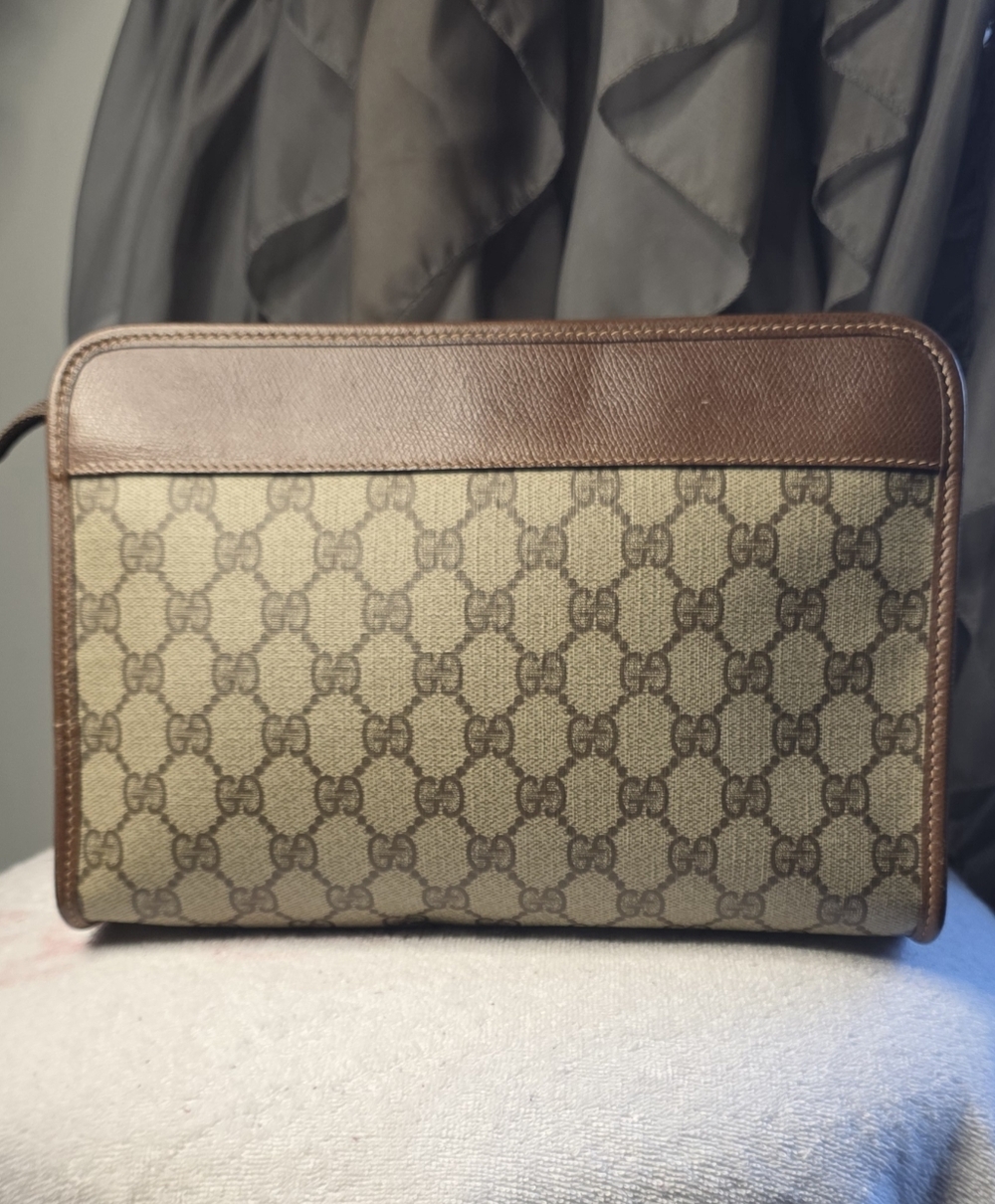Authentic Vintage Gucci GG Supreme Canvas Clutch With COA 10.5x7 🤎🔥 - Picture 2 of 12